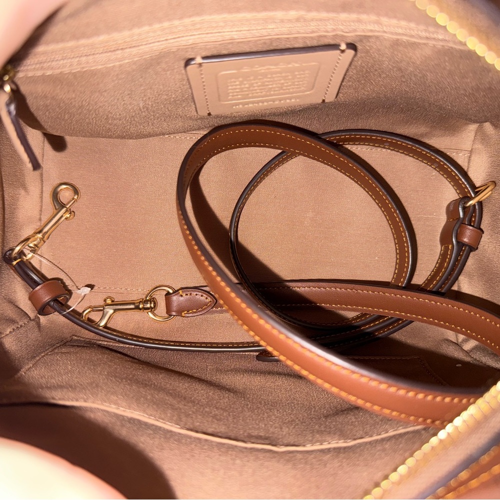 Coach Brown Signature Canvas Satchel with Gold Hardware - Picture 5 of 9